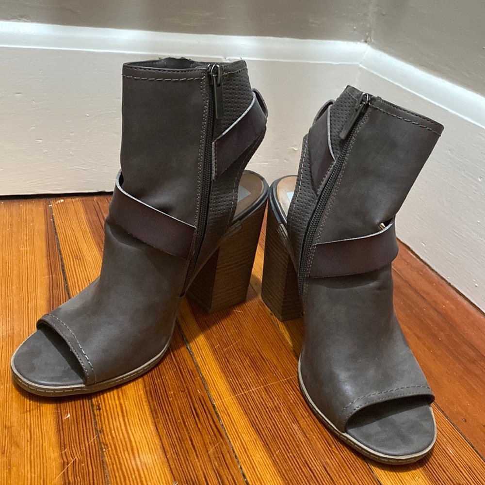 Grey heeled sandals only worn once!